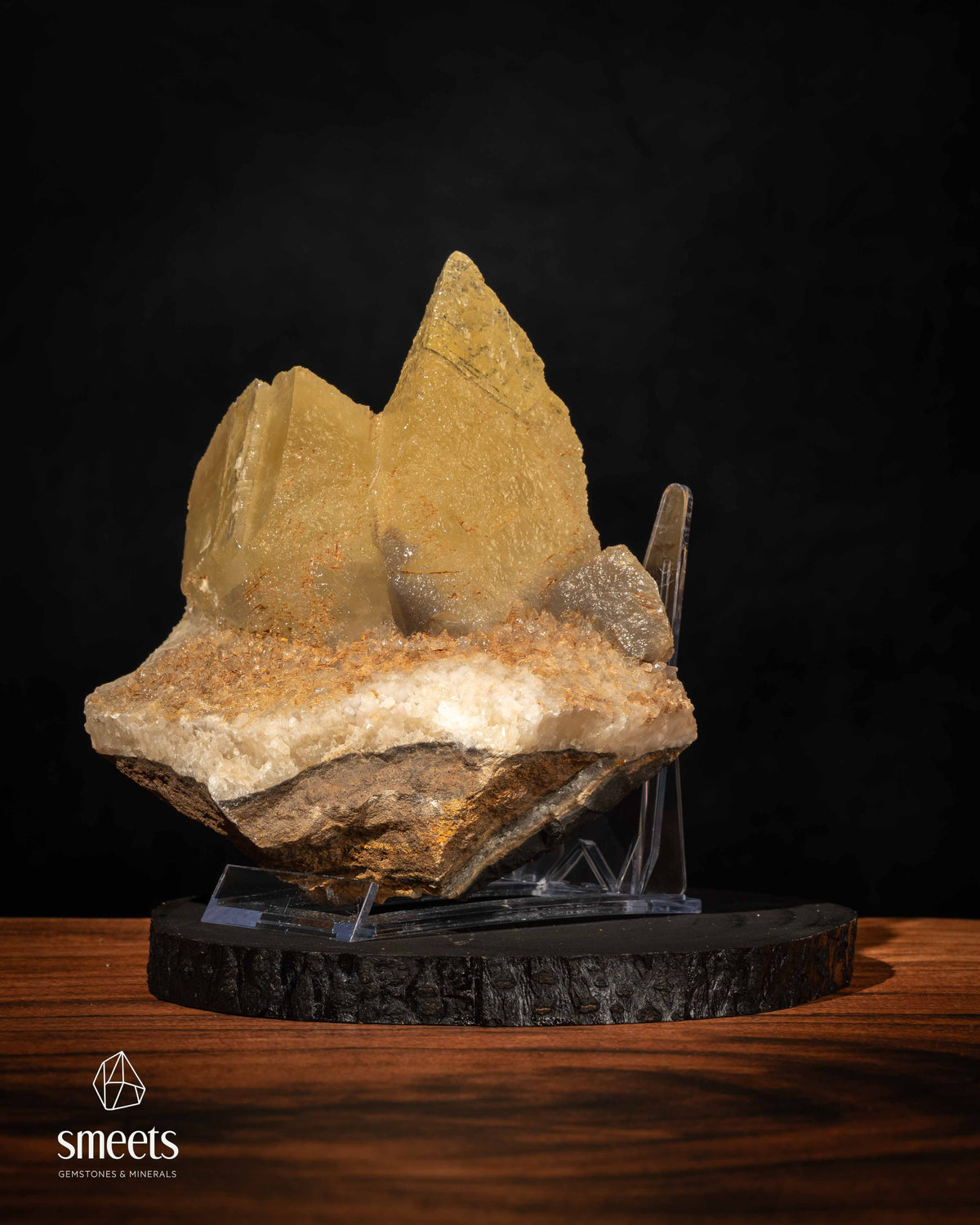 Large Honey Dogtooth Calcite Cluster from Indonesia