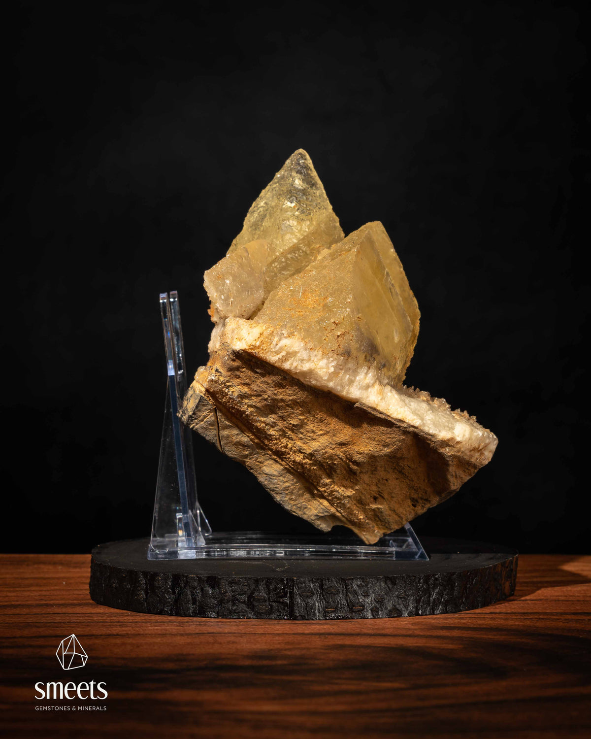 Large Honey Dogtooth Calcite Cluster from Indonesia