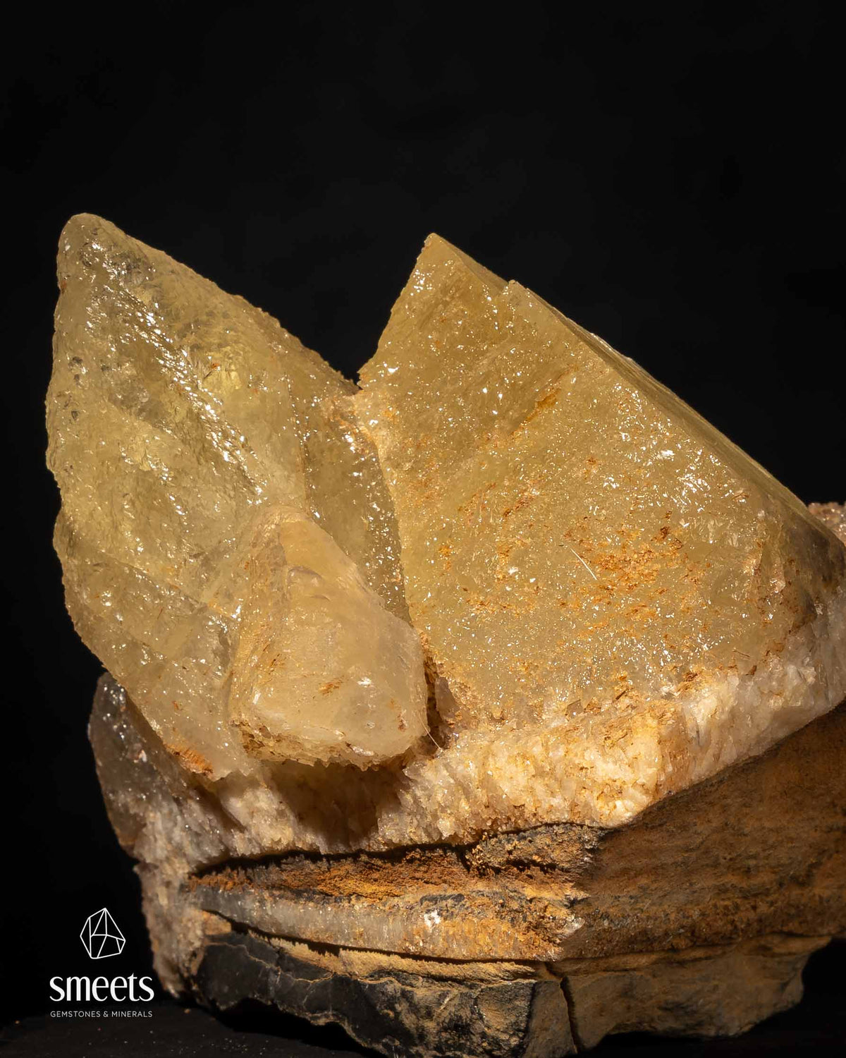 Large Honey Dogtooth Calcite Cluster from Indonesia