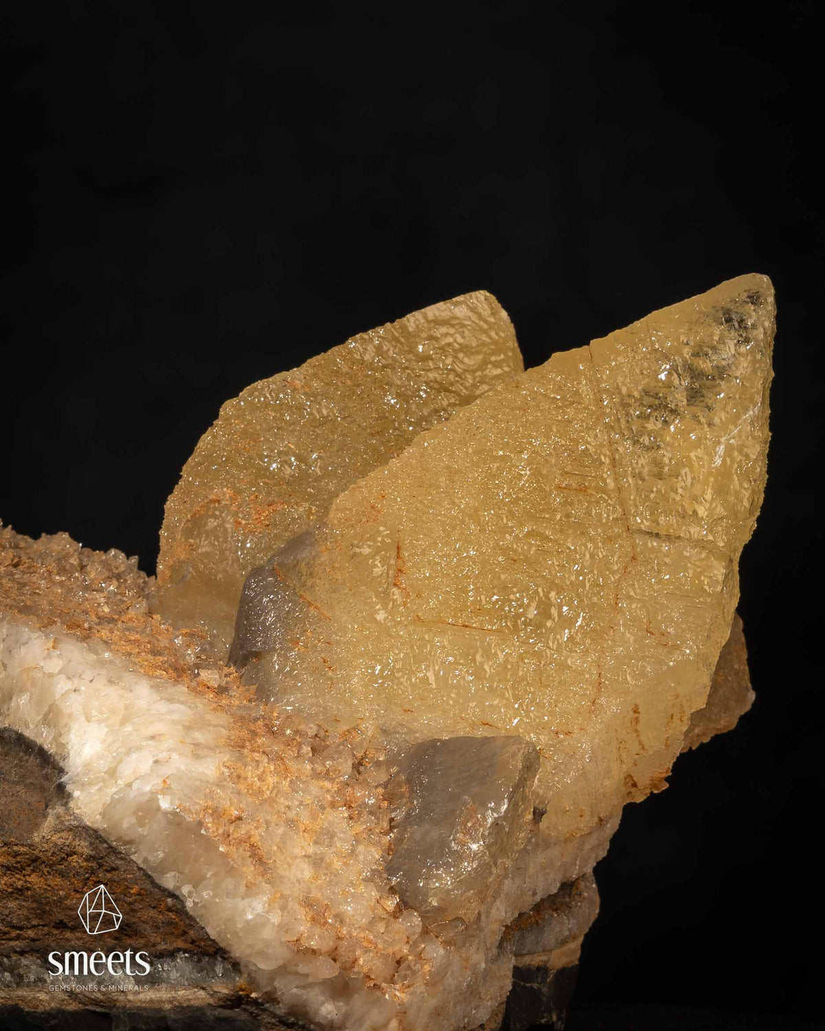 Large Honey Dogtooth Calcite Cluster from Indonesia