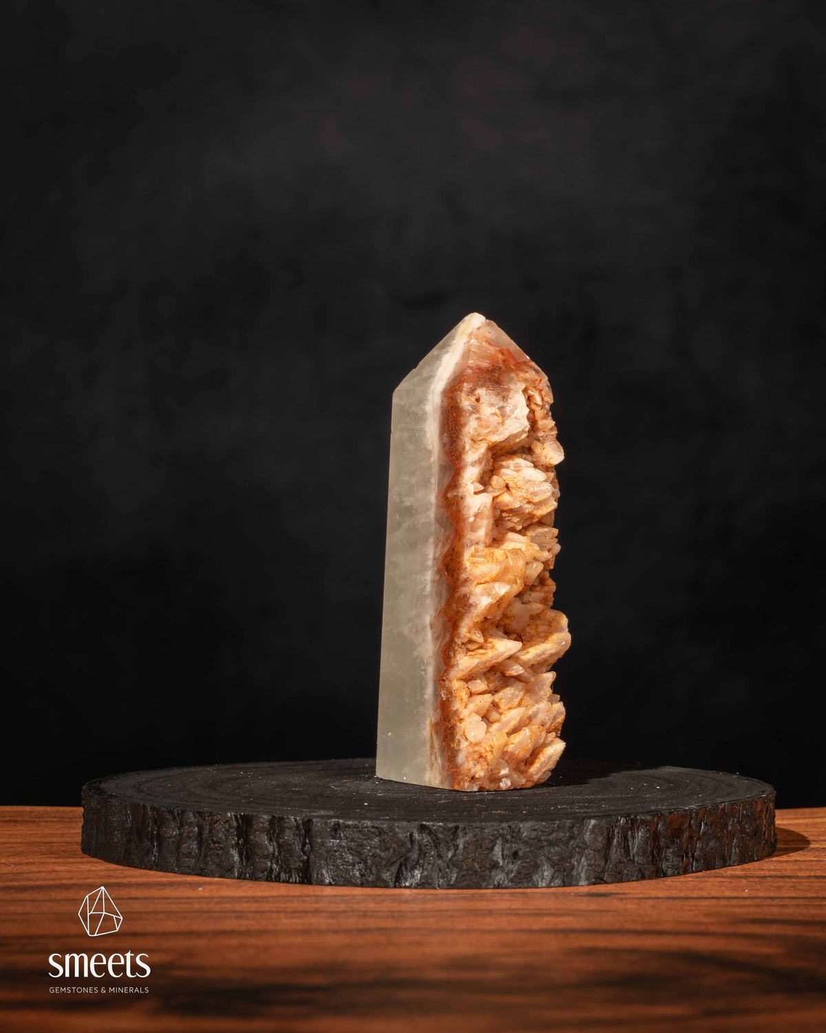 Peruvian Orange Calcite Obelisk with Natural Crystal Formation