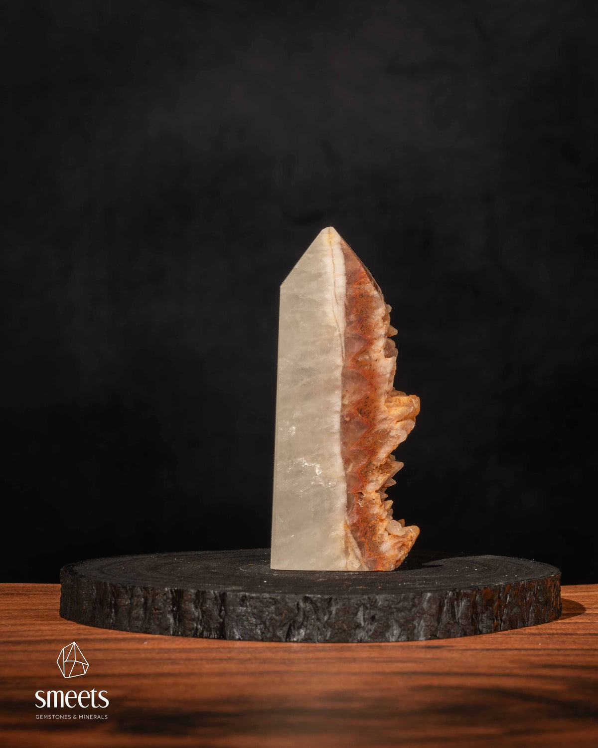 Peruvian Orange Calcite Obelisk with Natural Crystal Formation