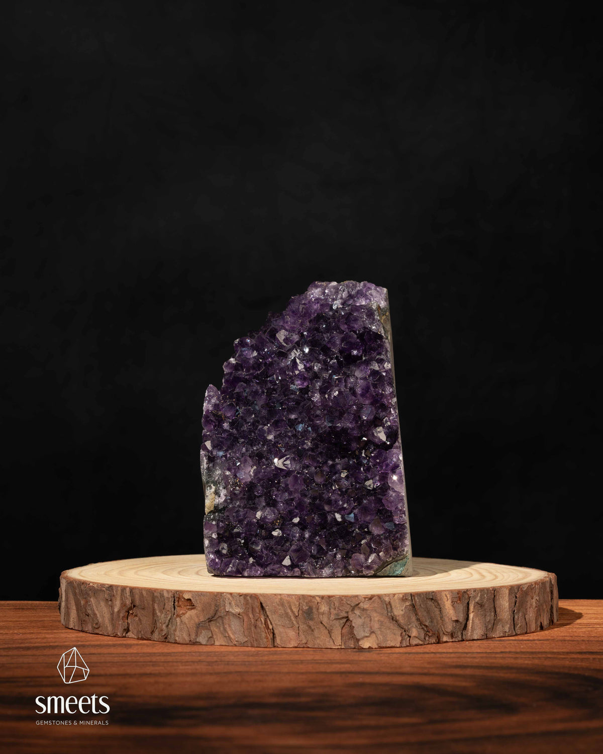 Deep Purple Amethyst Crystal Cluster with Cut Base