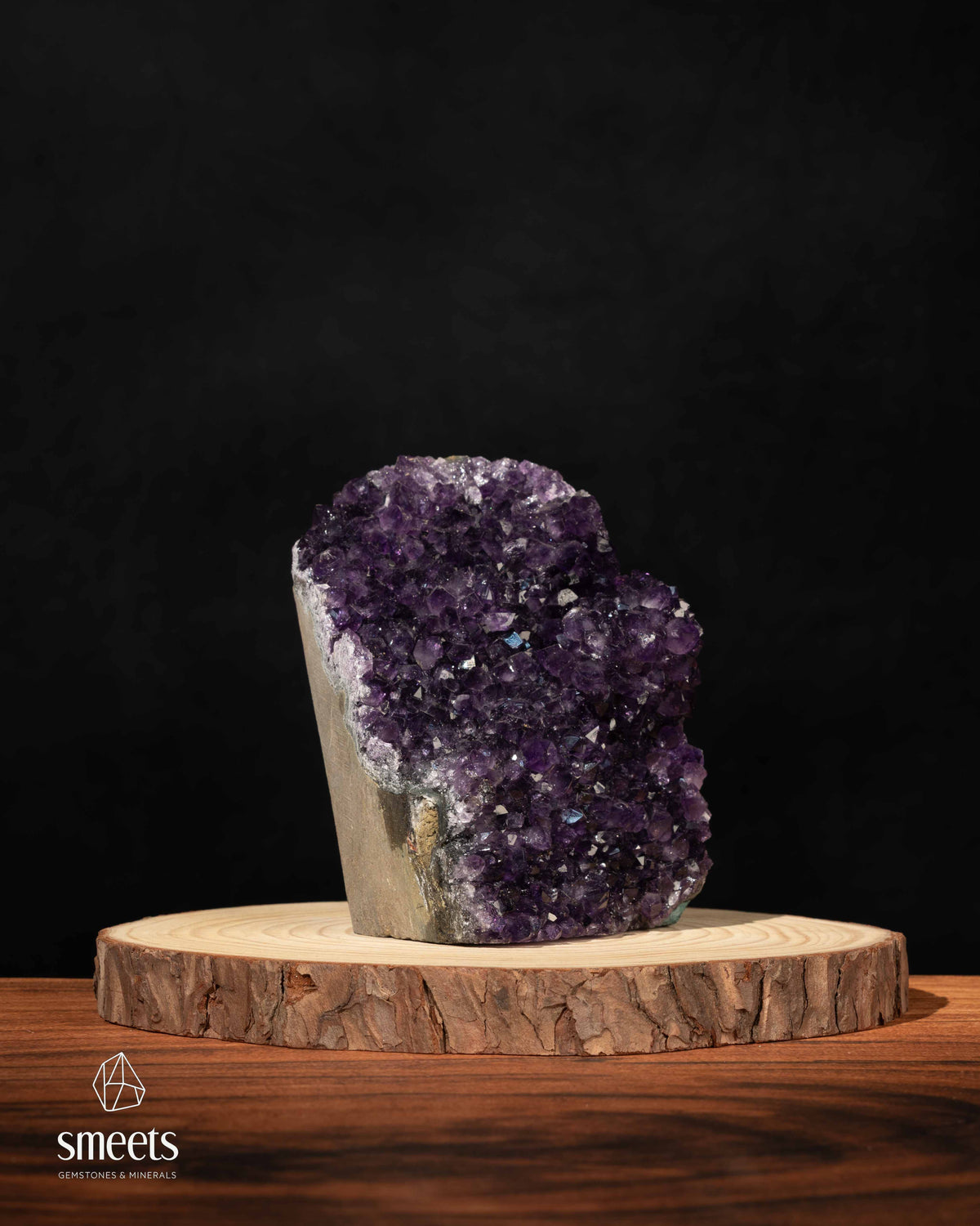 Deep Purple Amethyst Crystal Cluster with Cut Base