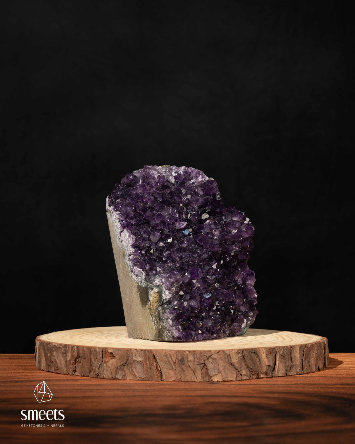 Deep Purple Amethyst Crystal Cluster with Cut Base