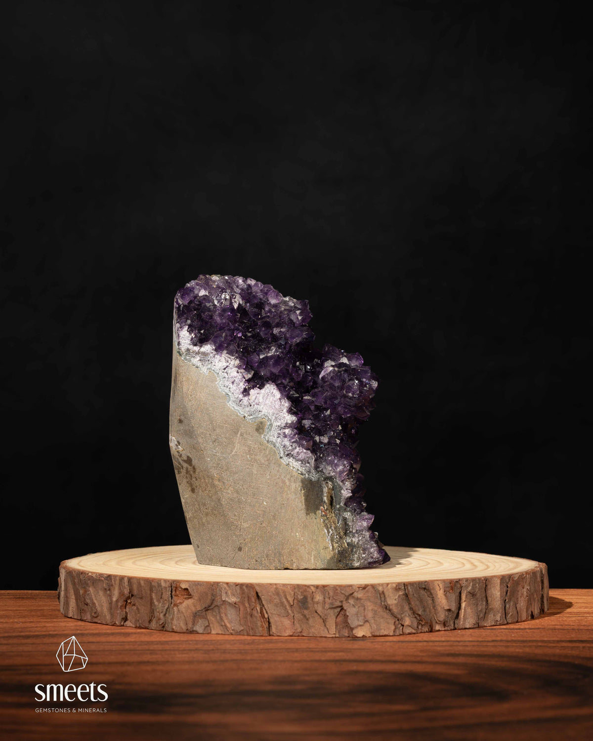 Deep Purple Amethyst Crystal Cluster with Cut Base