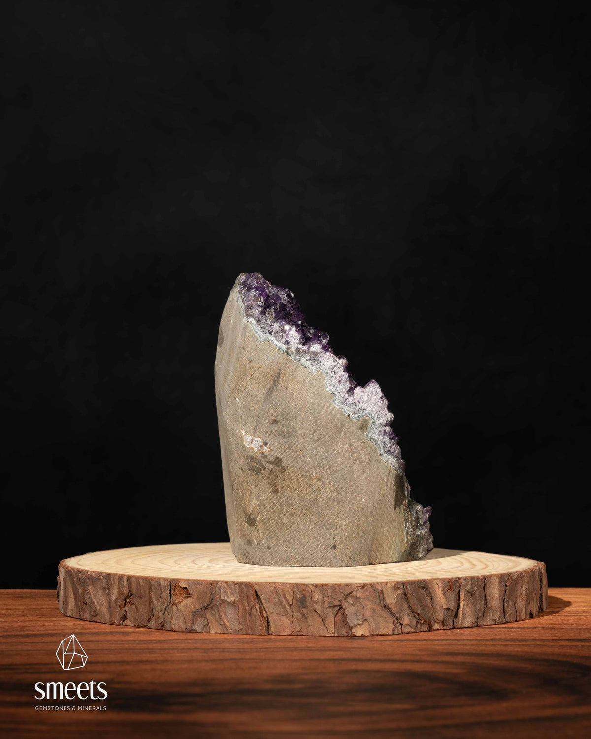 Deep Purple Amethyst Crystal Cluster with Cut Base