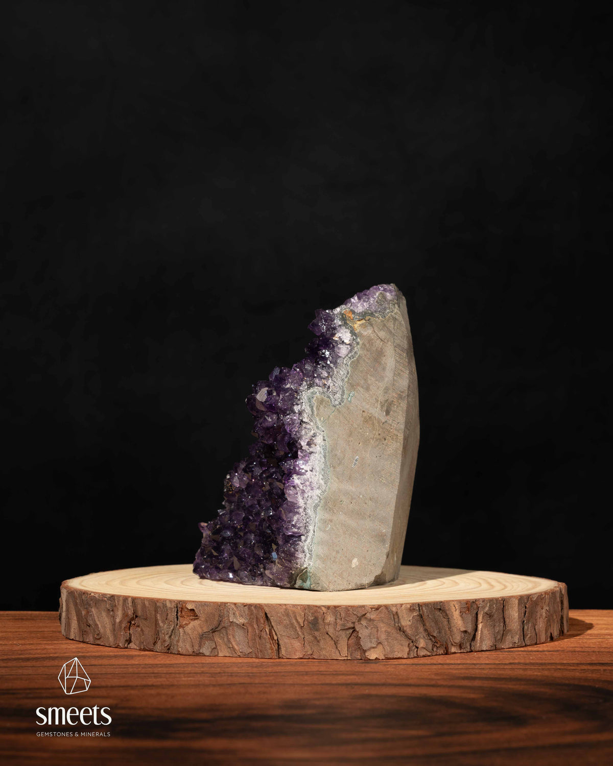 Deep Purple Amethyst Crystal Cluster with Cut Base