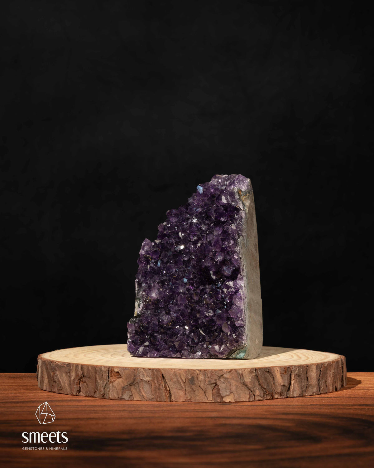 Deep Purple Amethyst Crystal Cluster with Cut Base