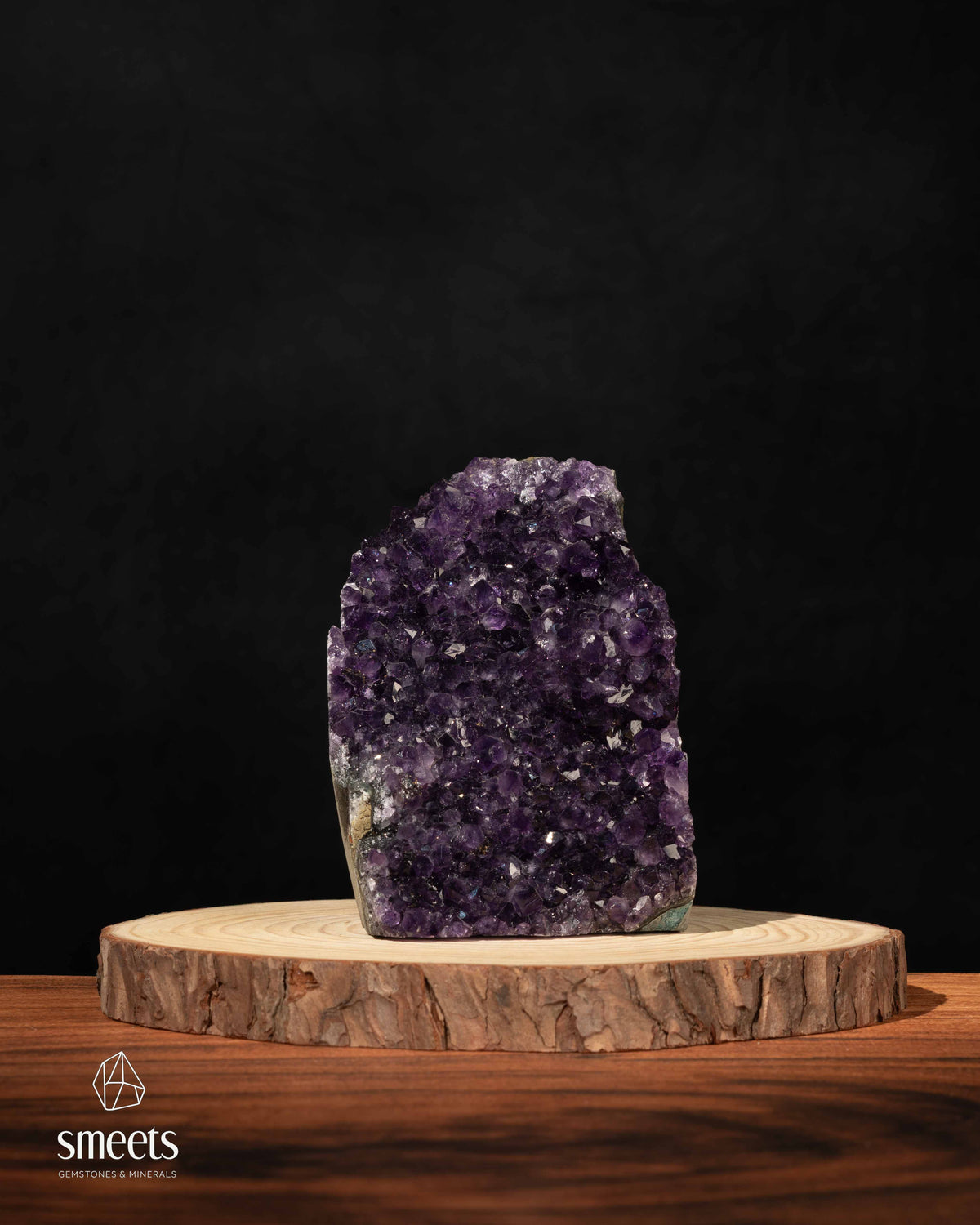 Deep Purple Amethyst Crystal Cluster with Cut Base