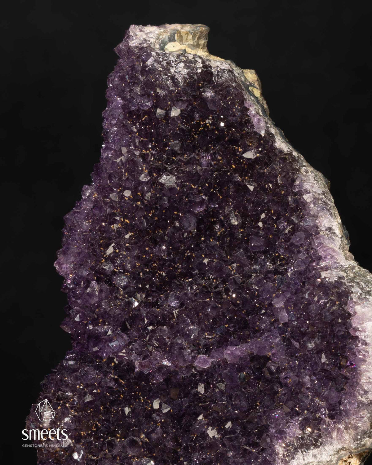 Tall Brazilian Amethyst Crystal Cluster with Cut Base