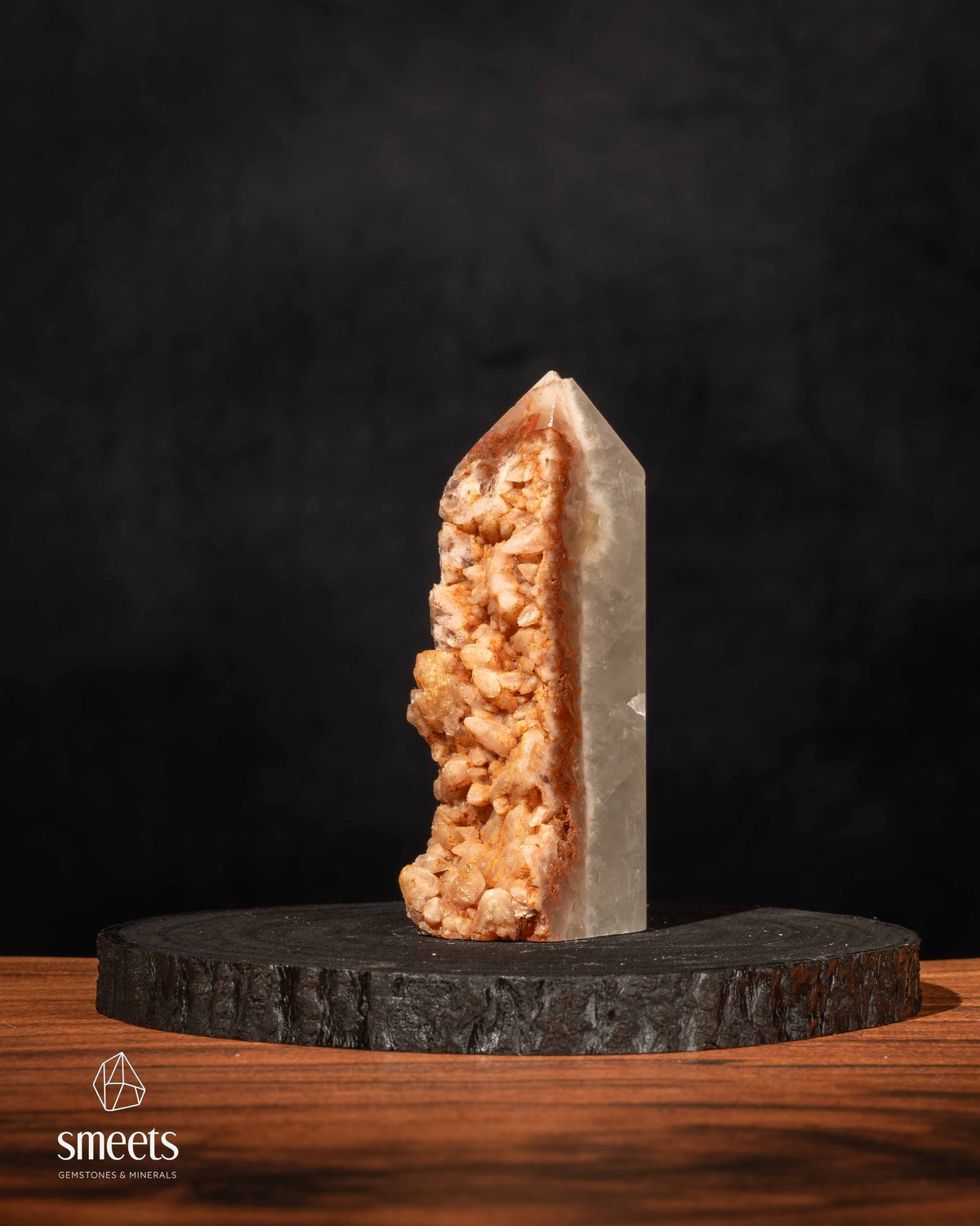 Peruvian Orange Calcite Obelisk with Natural Crystal Formation