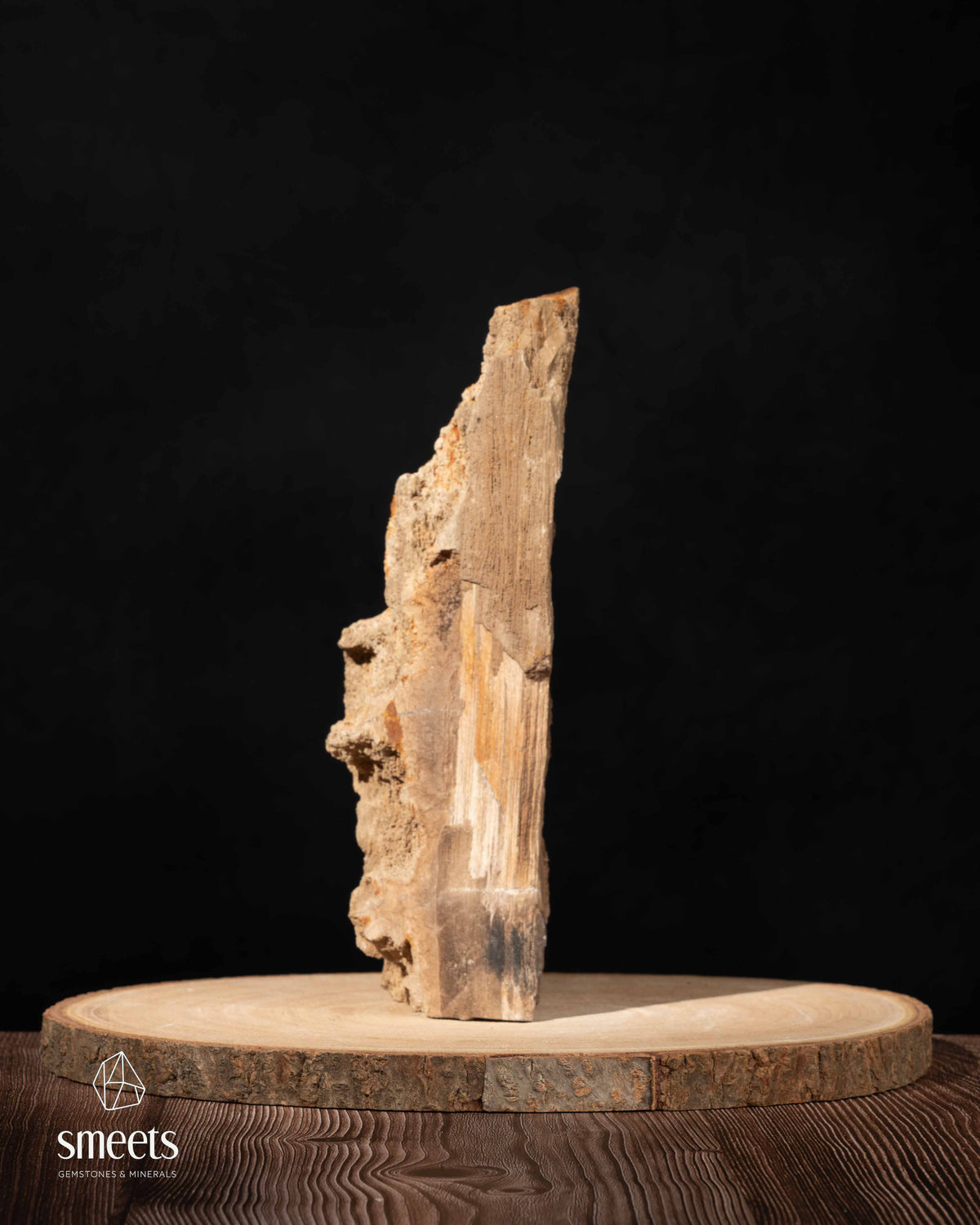 Sculptural Indonesian Crystal Wood with Dark Crystal Formation