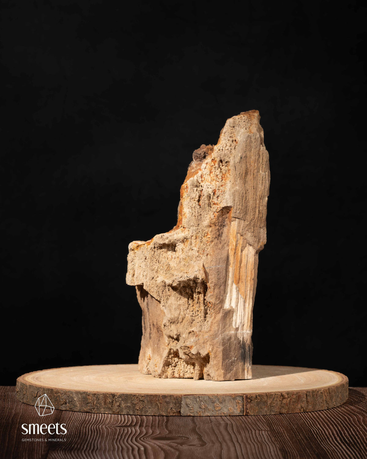 Sculptural Indonesian Crystal Wood with Dark Crystal Formation
