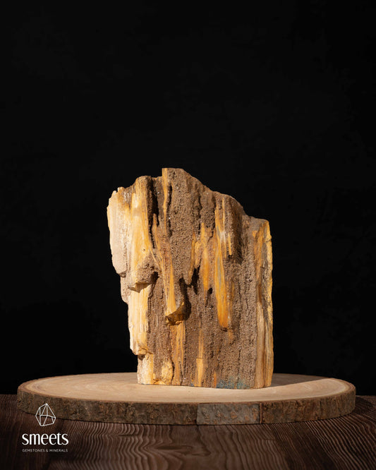 Indonesian Crystal Wood with Golden Tones and Natural Crystallisation