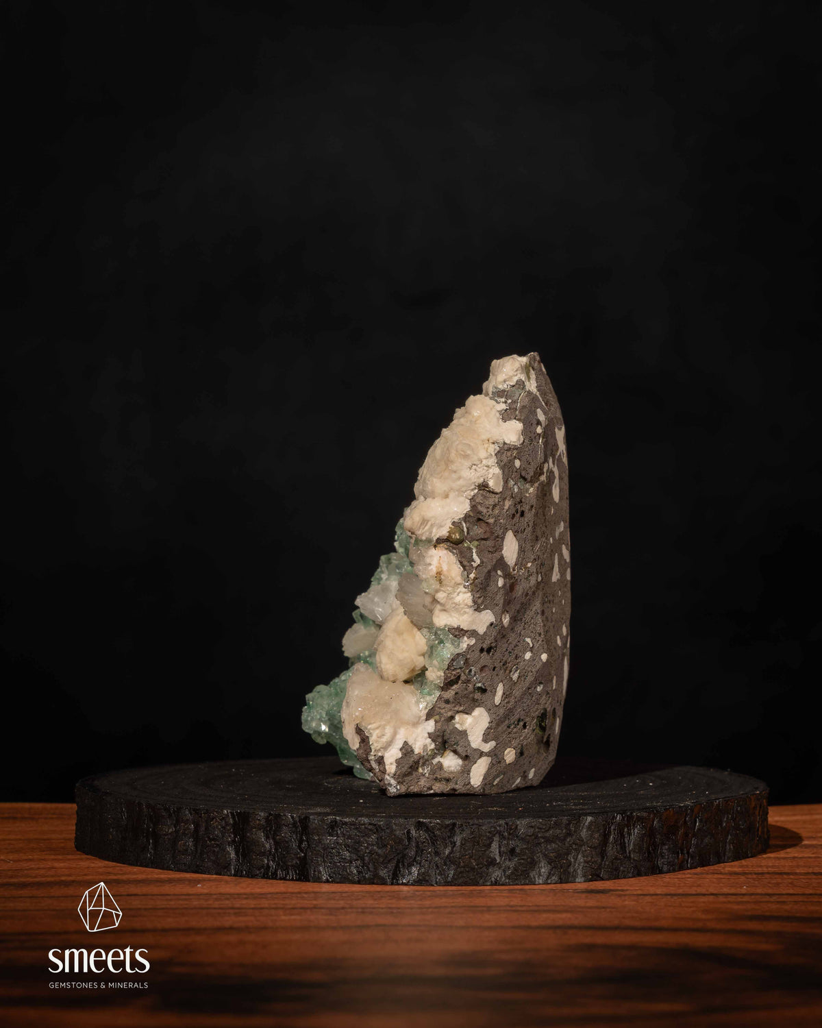 Indian Green Diamond Apophyllite with Cream Stilbite