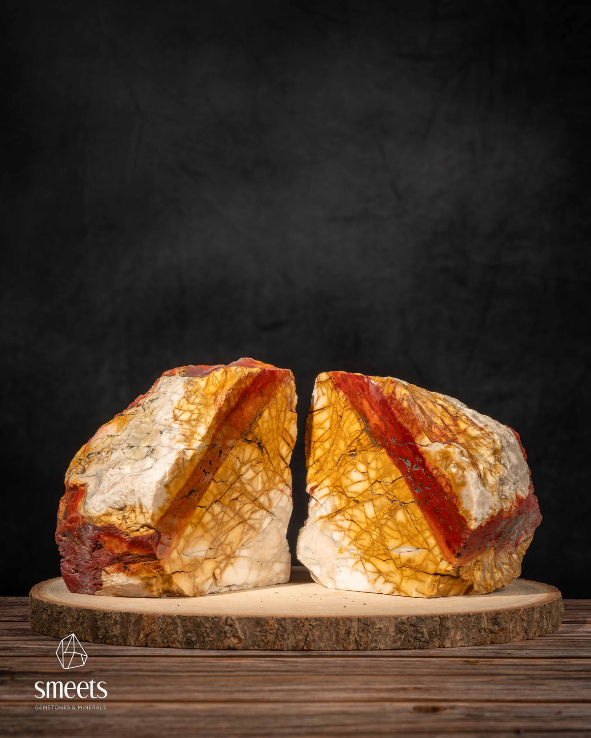 Australian Mookaite Split Pair – One Face Polished