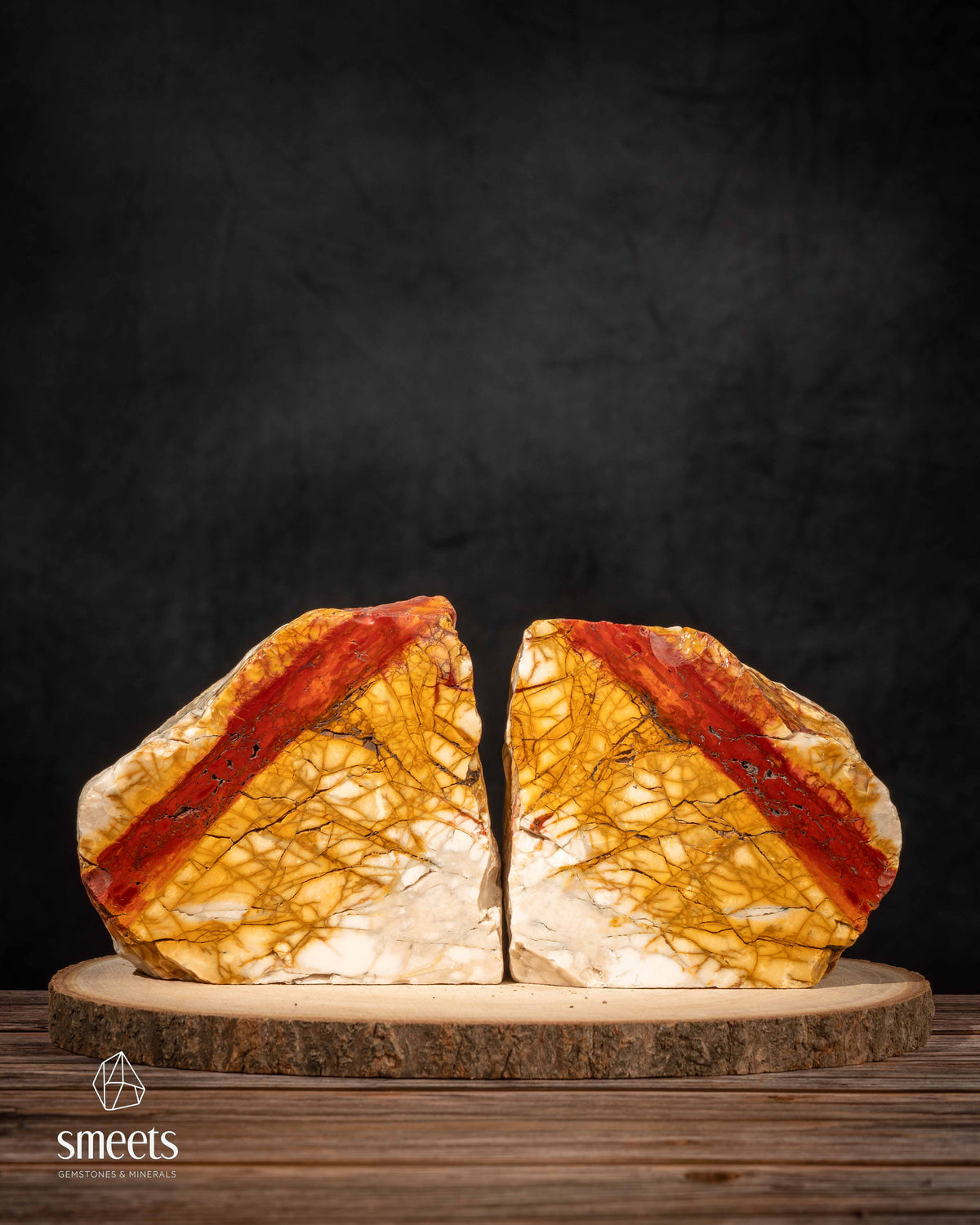 Australian Mookaite Split Pair – One Face Polished