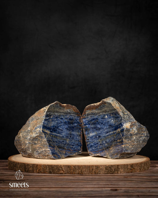 Brazilian Sodalite Split Pair with Natural Pyrite Veining