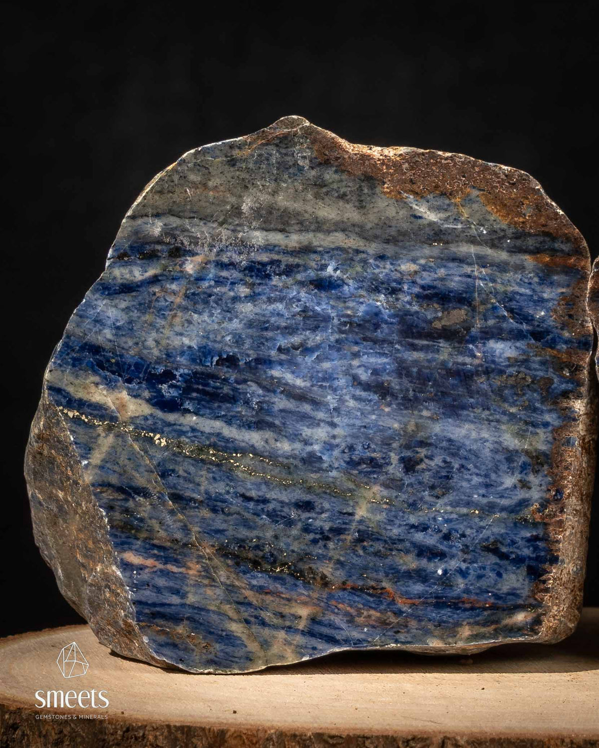 Brazilian Sodalite Split Pair with Natural Pyrite Veining