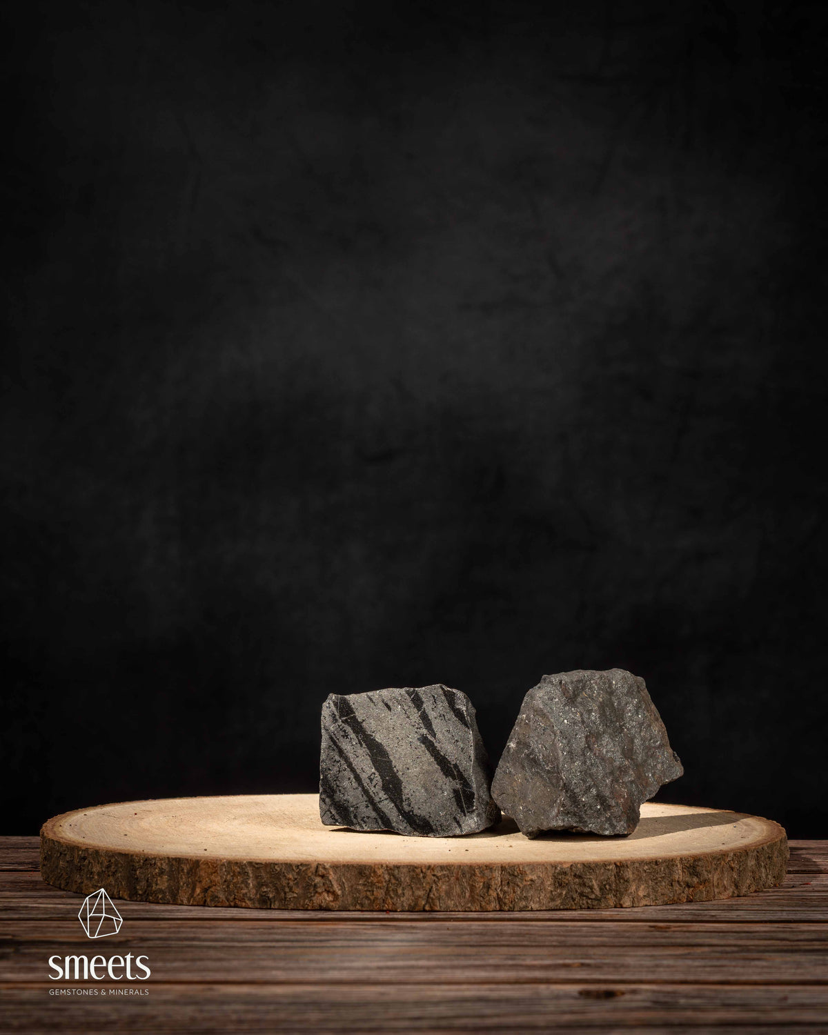 Ancient Greenland Isua Stone Split Pair – One Face Polished
