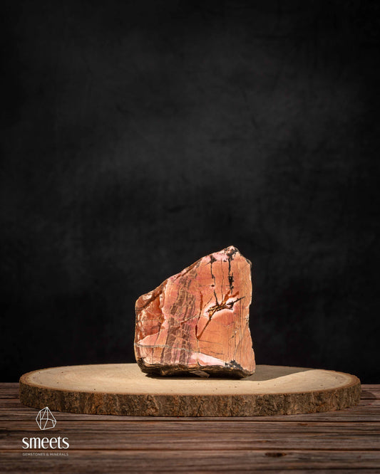 Half-Polished Indonesian Rhodonite Display Specimen