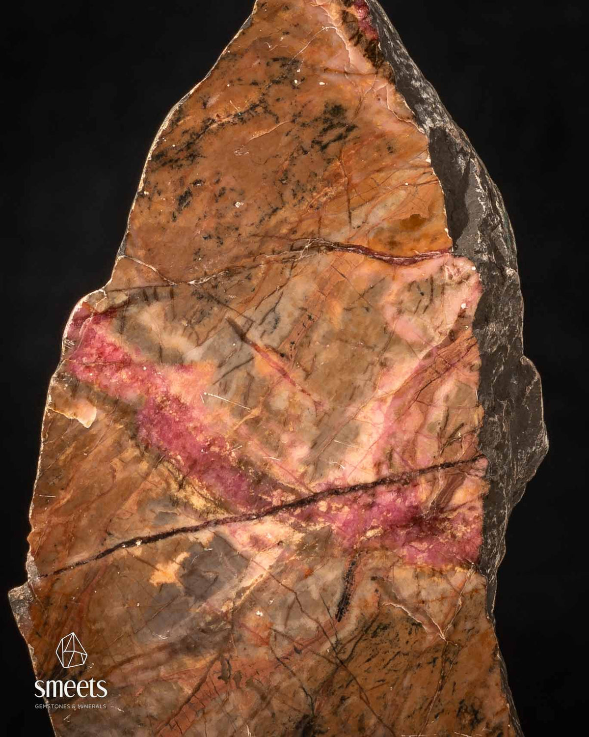 Indonesian Rhodonite Freeform with Vivid Pink Veining