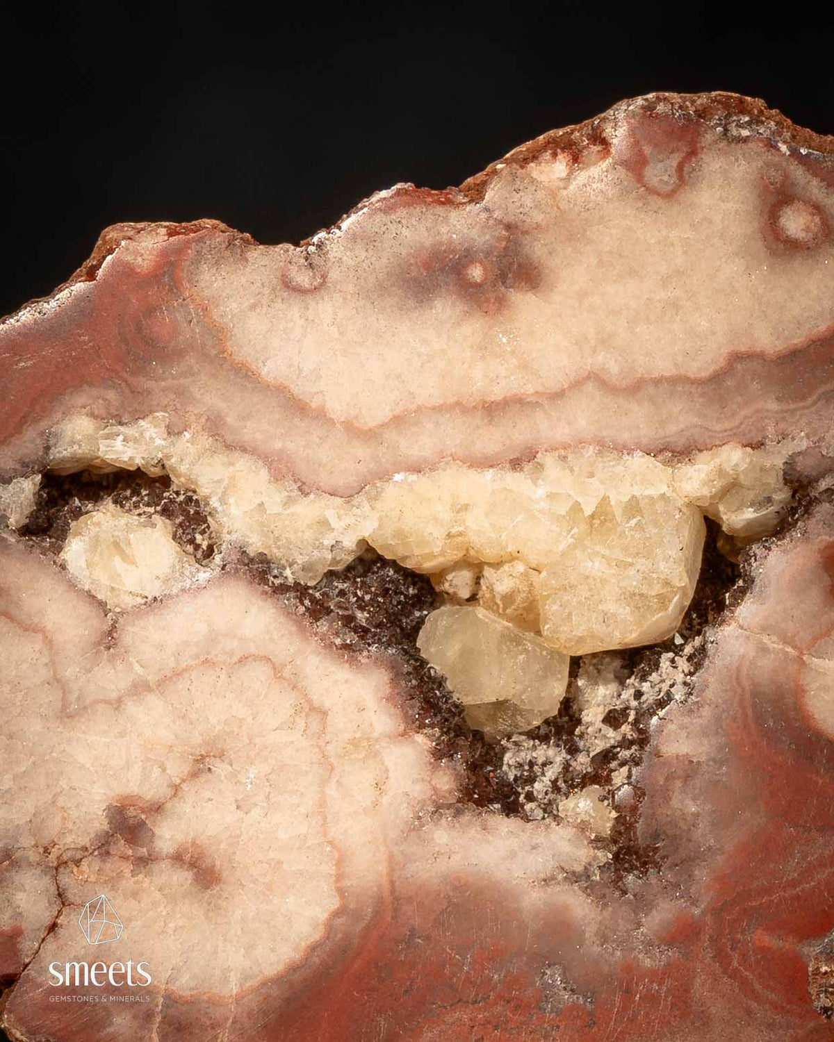Dulcote Agate with Calcite Crystals from Somerset, England