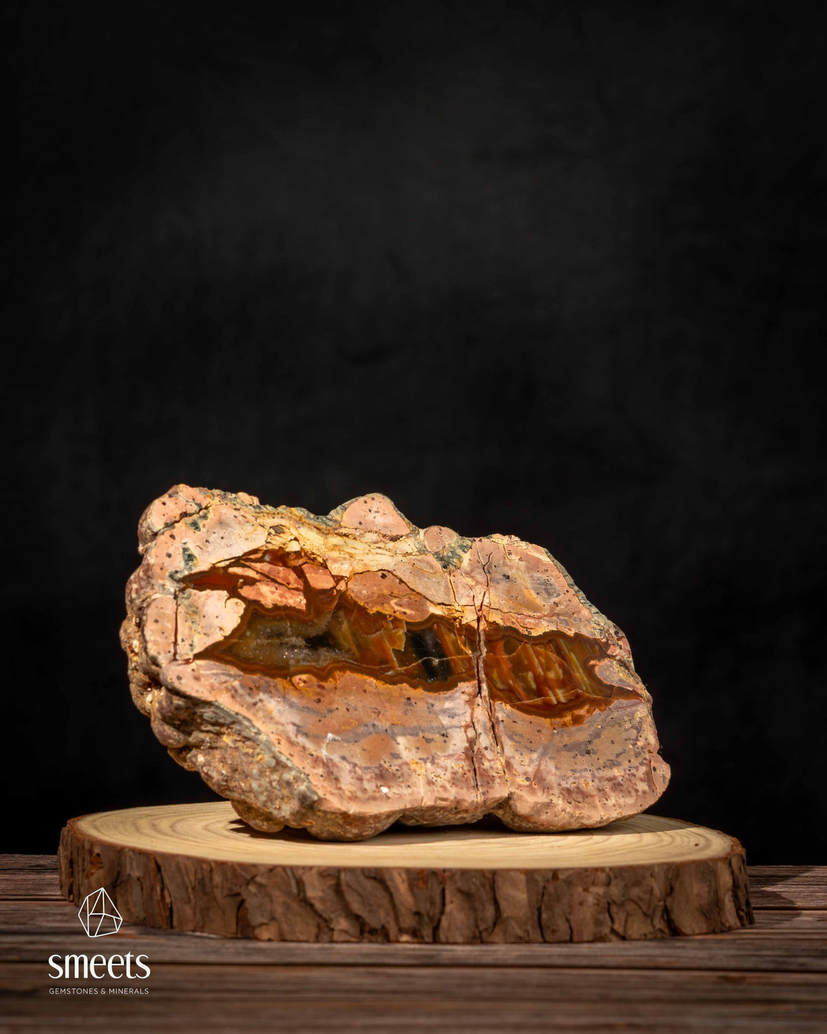 Mexican Thunderegg Agate Nodule with Crystal-Lined Cavity