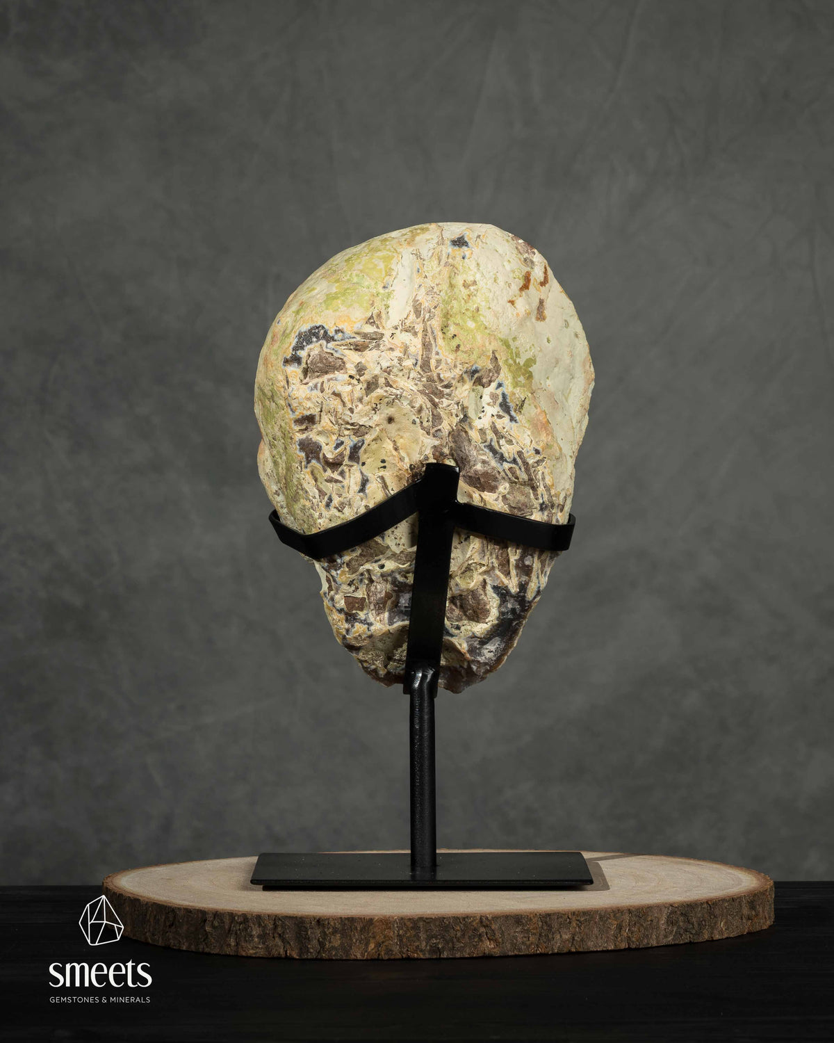 Geodo de Ágata Grande Escura com Interior Drusy em Suporte