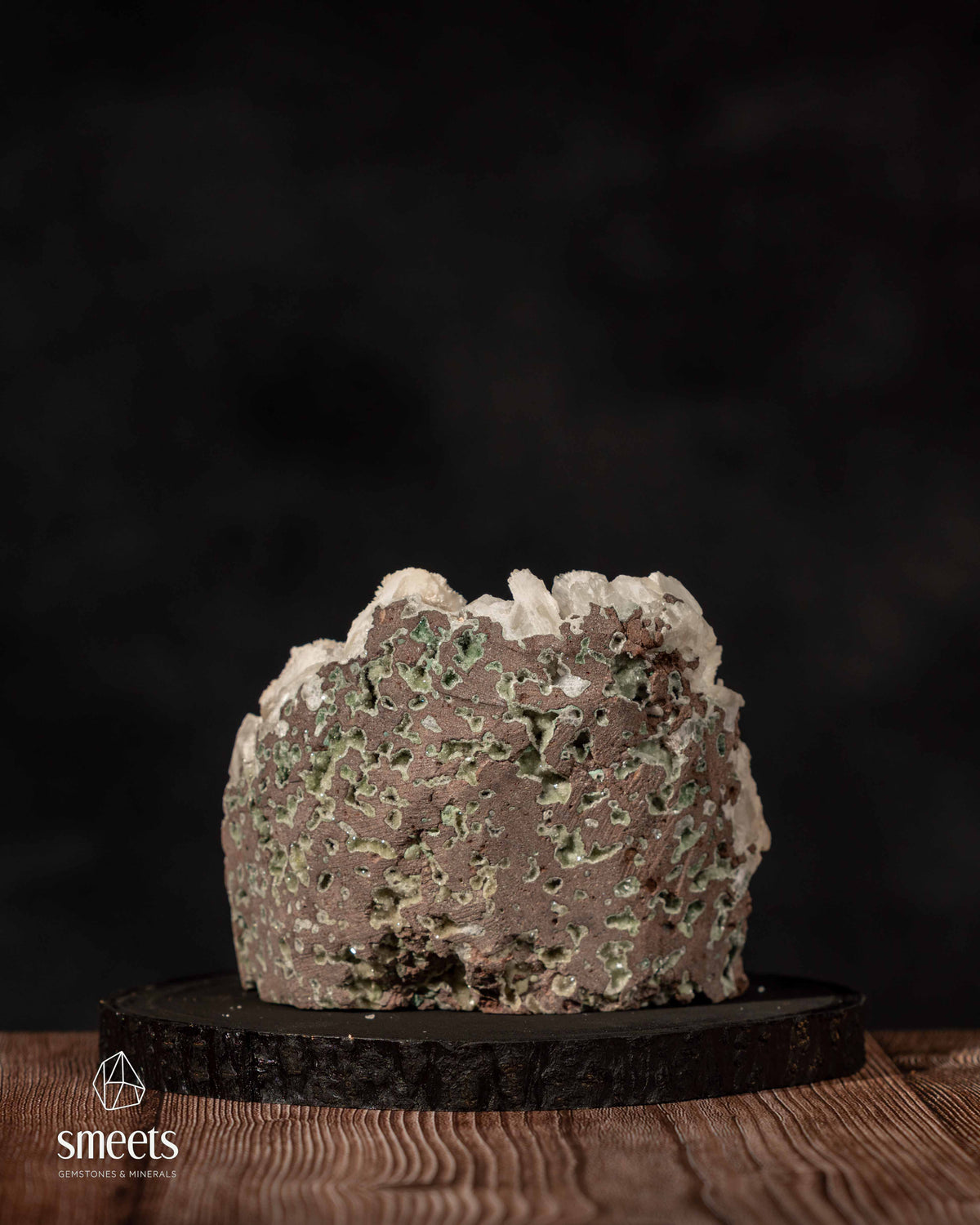 Indian White Mordenite and Stilbite Crystal Cluster on Matrix