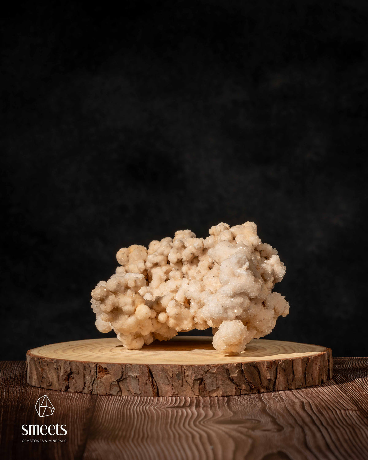 Cream Botryoidal Calcite Crystal Cluster from Indonesia