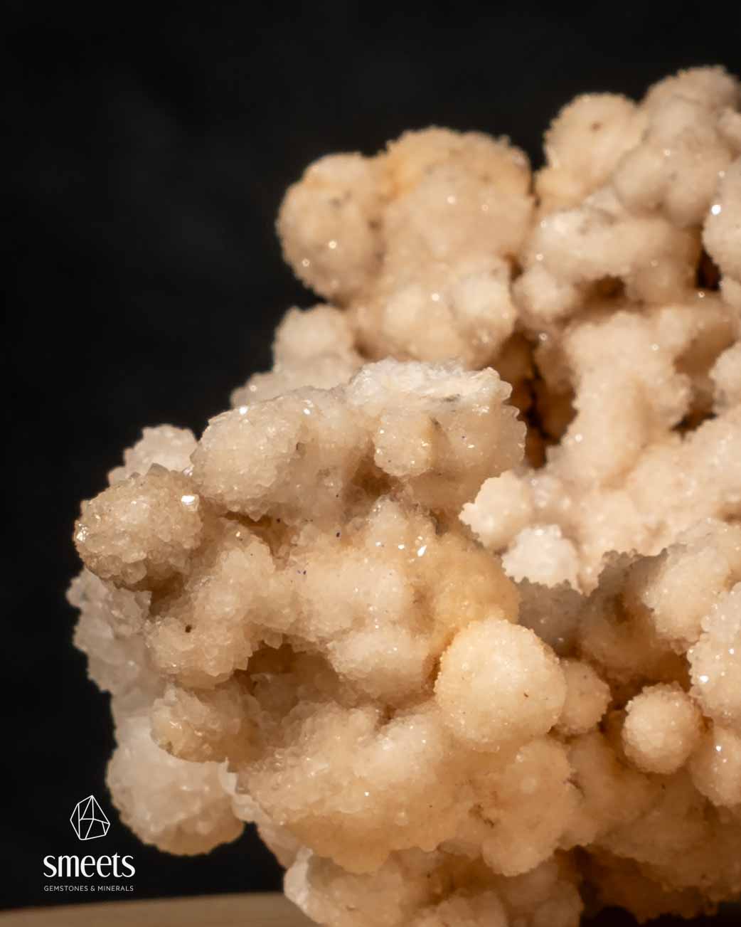 Cream Botryoidal Calcite Crystal Cluster from Indonesia