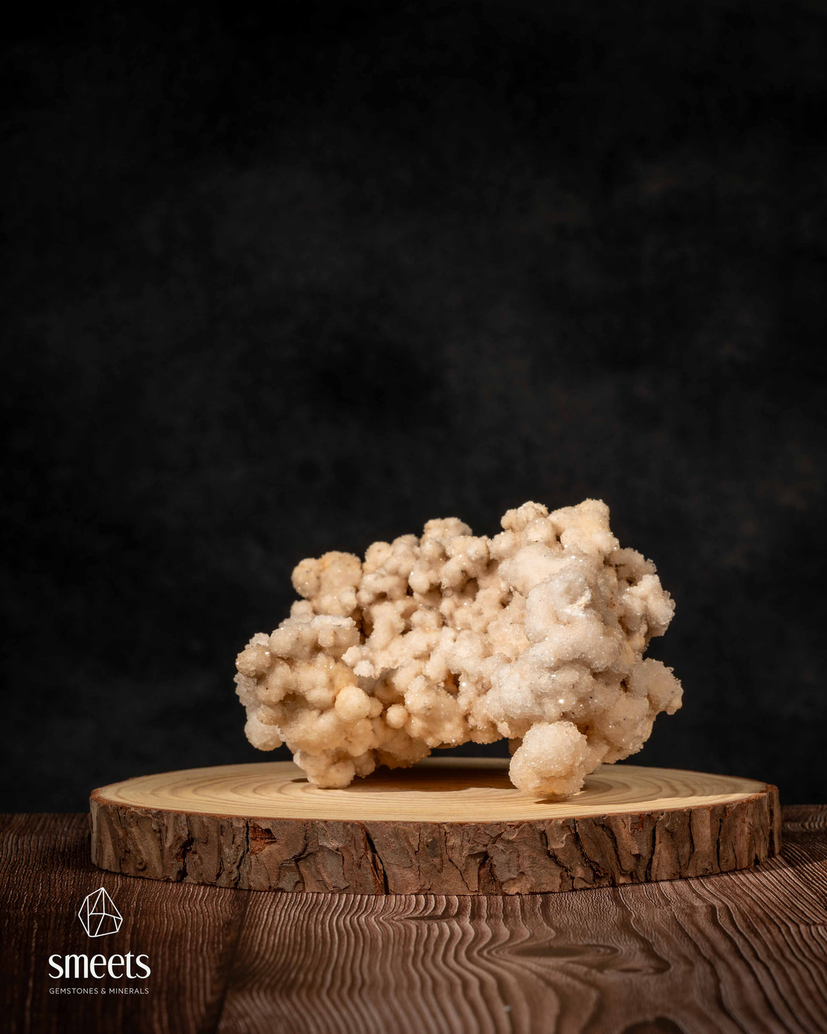 Cream Botryoidal Calcite Crystal Cluster from Indonesia