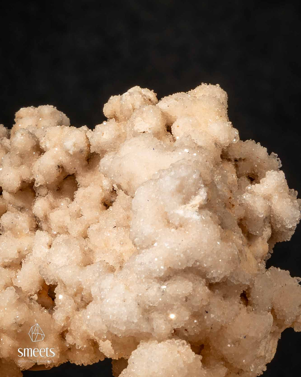 Cream Botryoidal Calcite Crystal Cluster from Indonesia