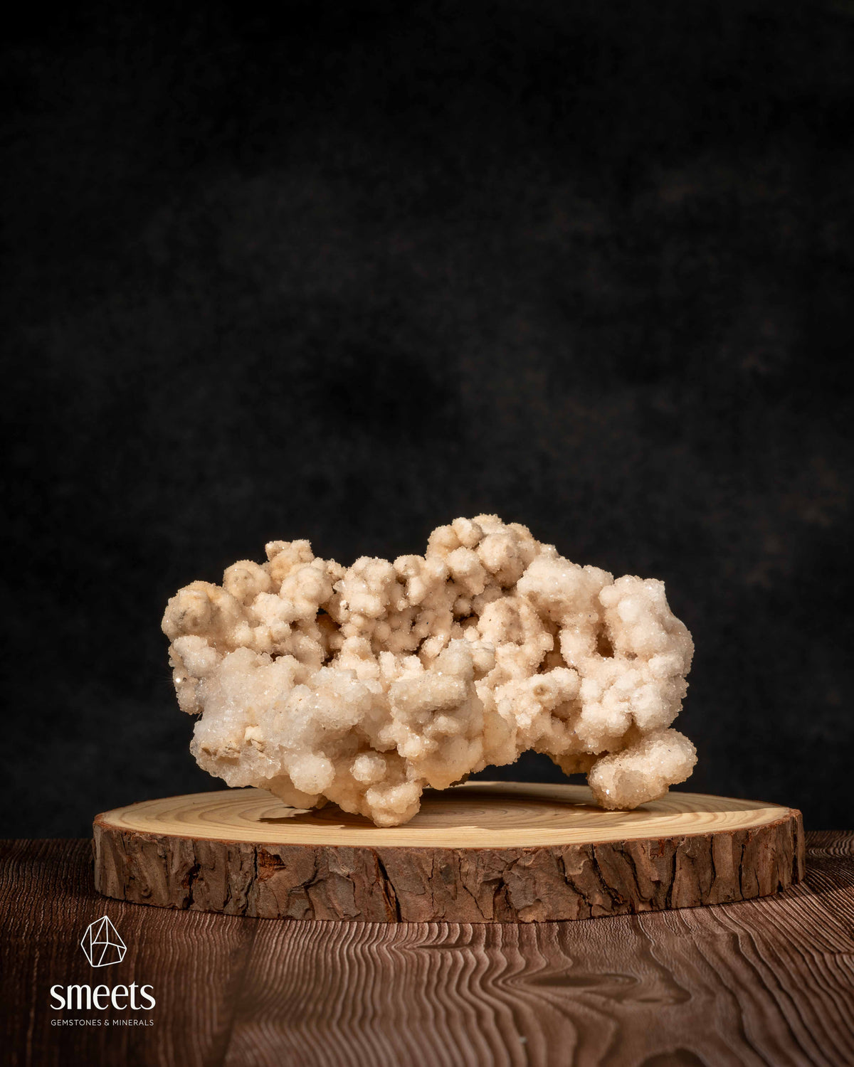 Cream Botryoidal Calcite Crystal Cluster from Indonesia