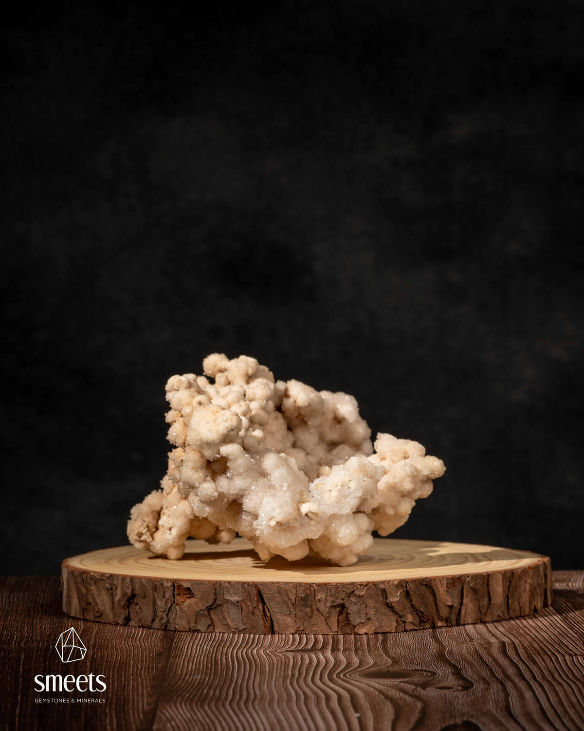 Cream Botryoidal Calcite Crystal Cluster from Indonesia