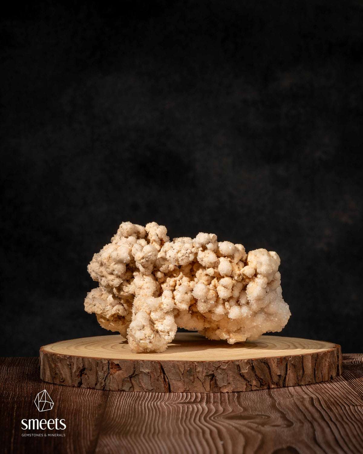 Cream Botryoidal Calcite Crystal Cluster from Indonesia