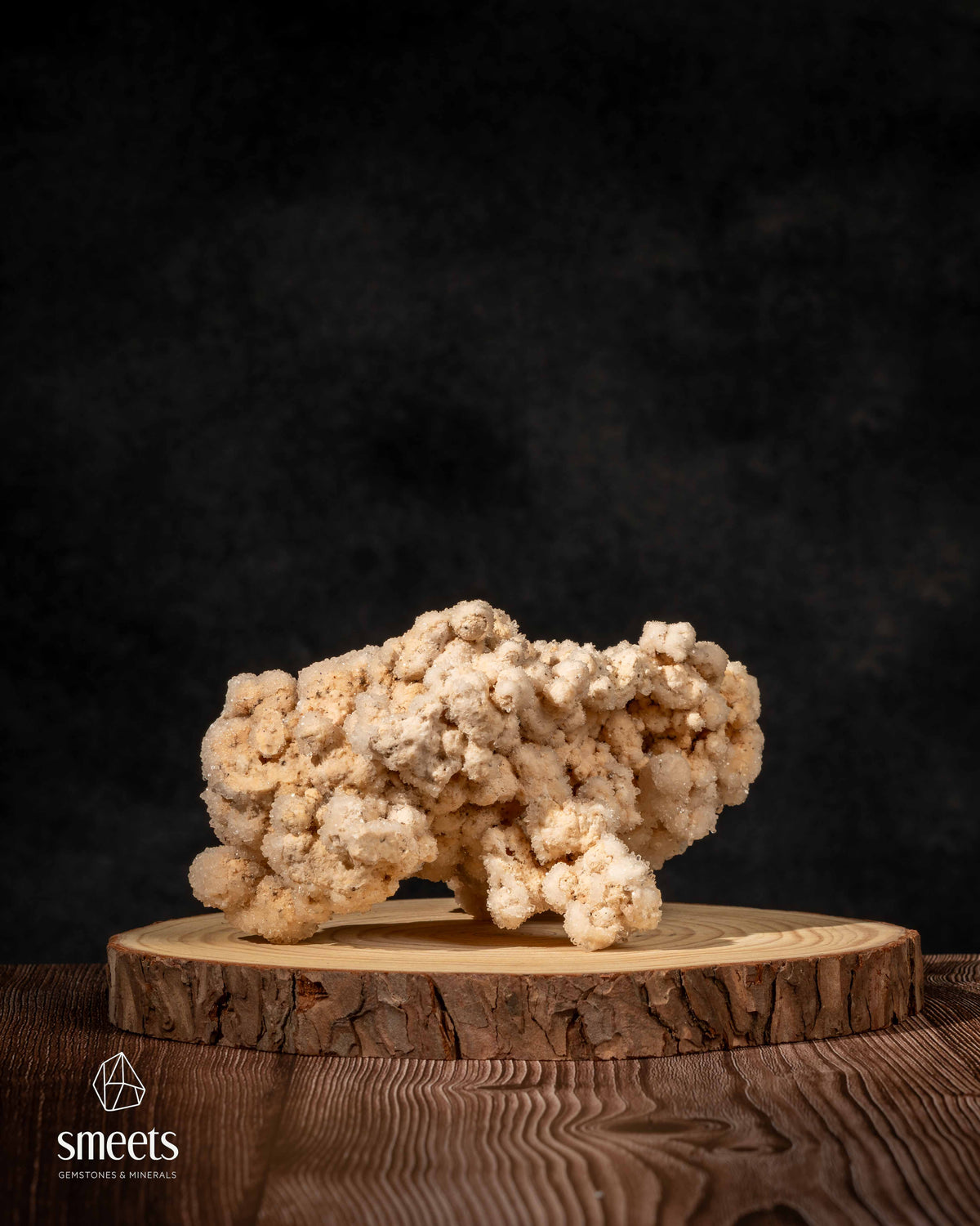 Cream Botryoidal Calcite Crystal Cluster from Indonesia