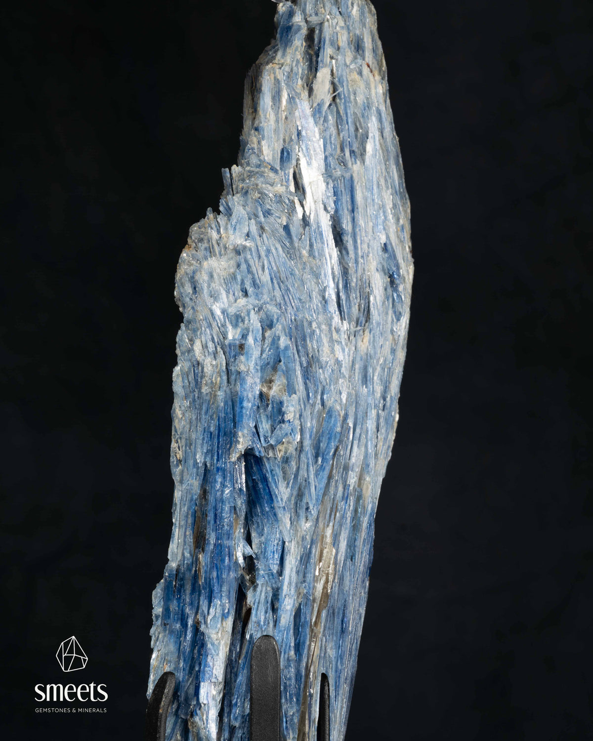Sculptural Blue Kyanite Crystal Formation on Metal Stand