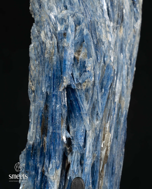 Sculptural Blue Kyanite Crystal Formation on Metal Stand