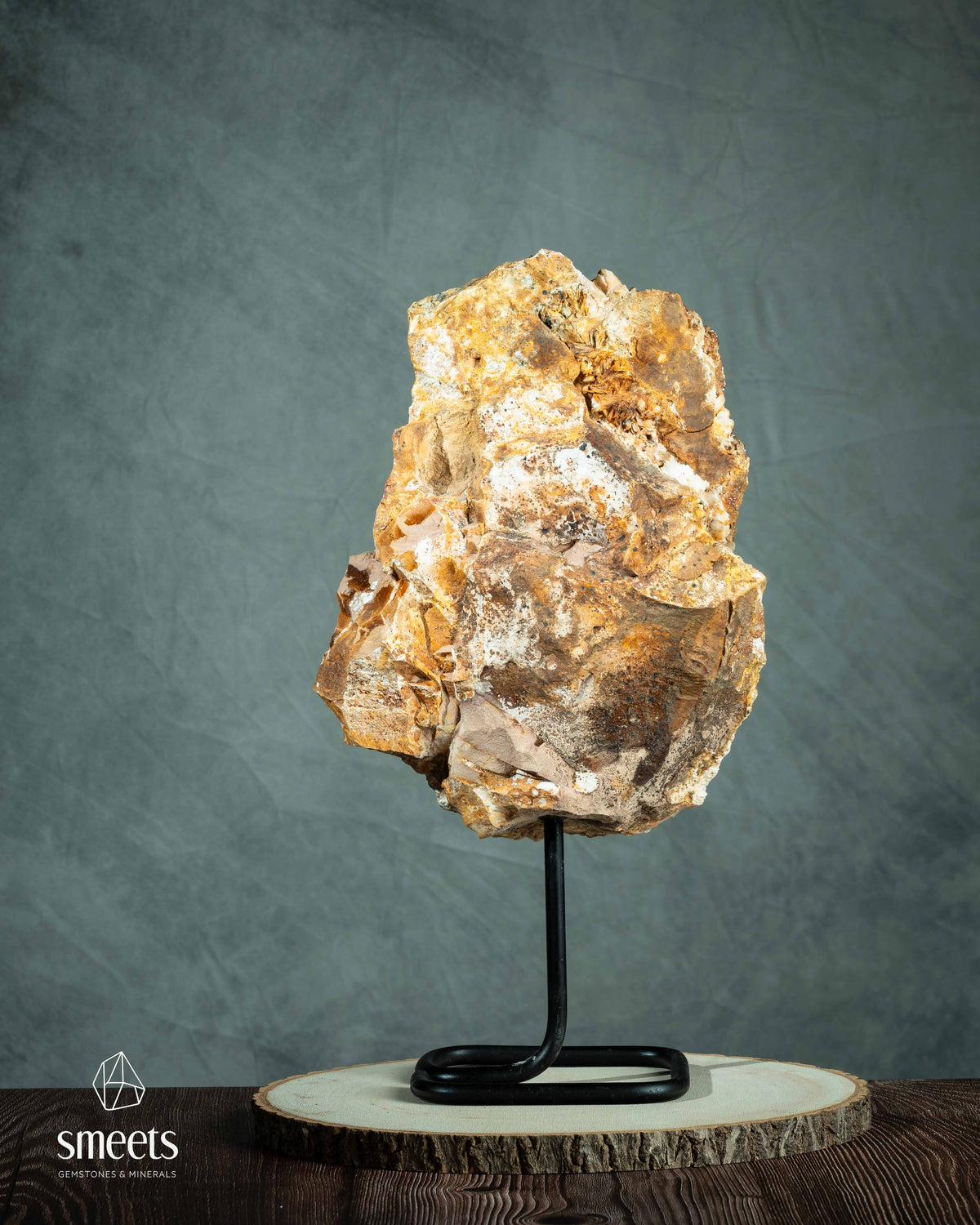Large Moroccan Vanadinite on Barite Specimen on Stand