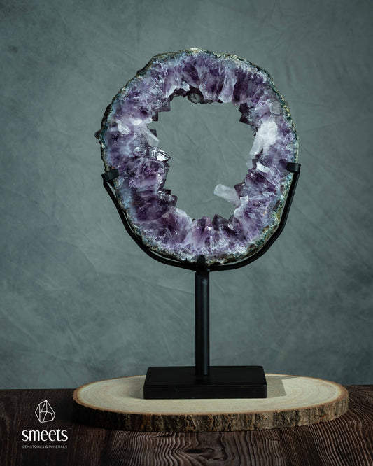 Exceptional Amethyst portal from Brazil with Calcite crystals