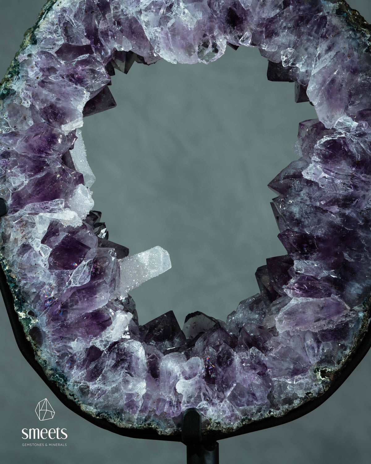 Exceptional Amethyst portal from Brazil with Calcite crystals