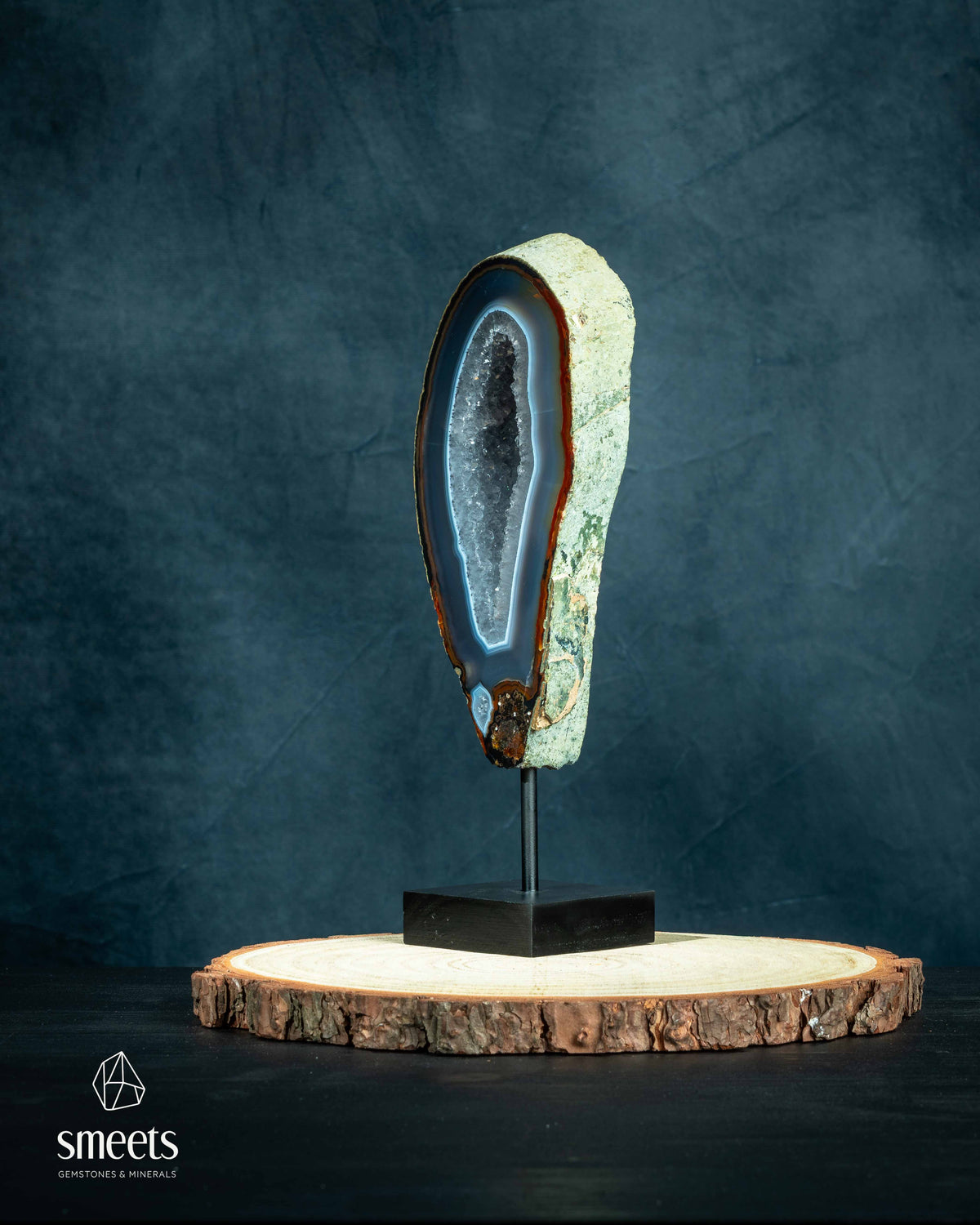 Banded Agate and Quartz Portal on Stand