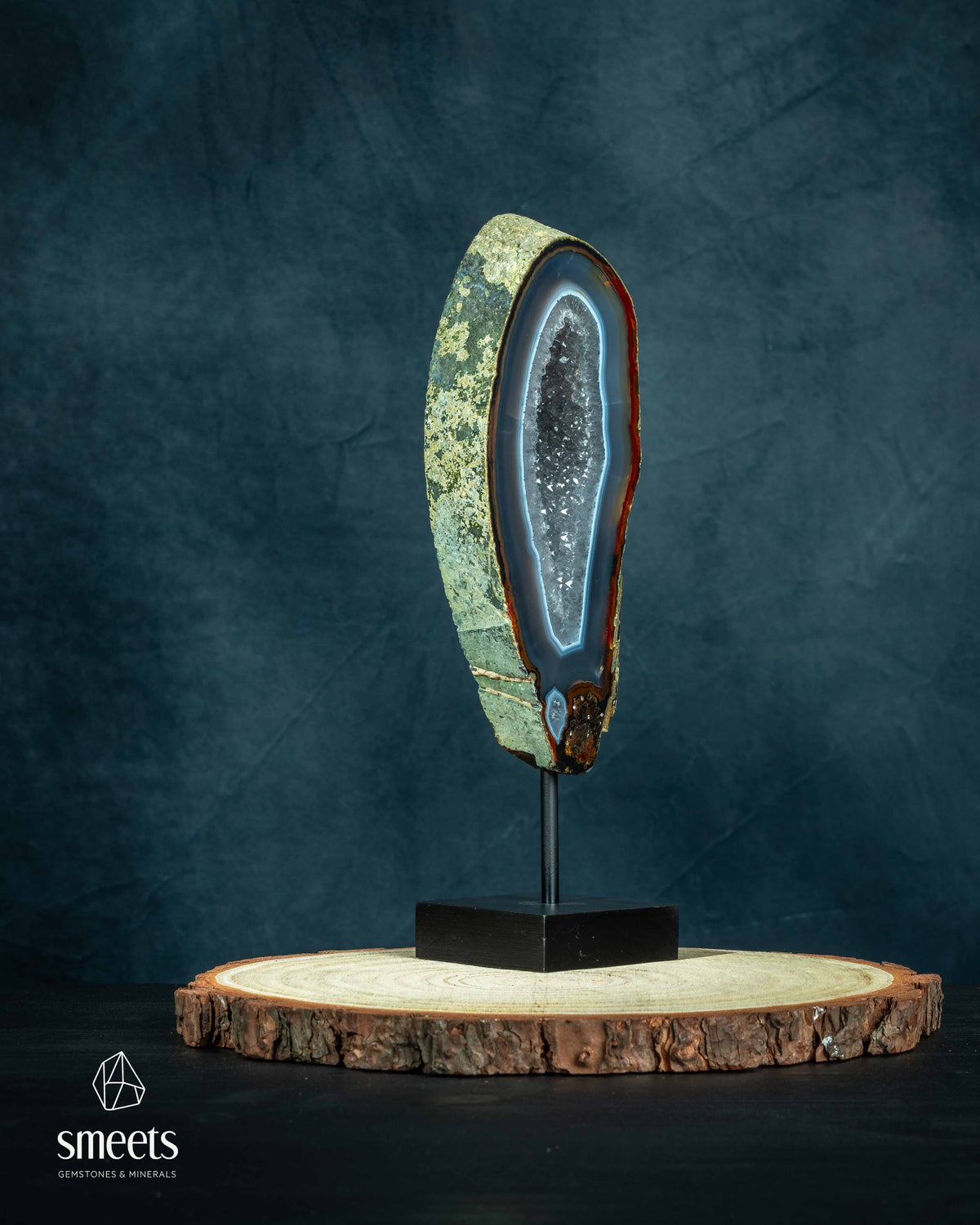 Banded Agate and Quartz Portal on Stand