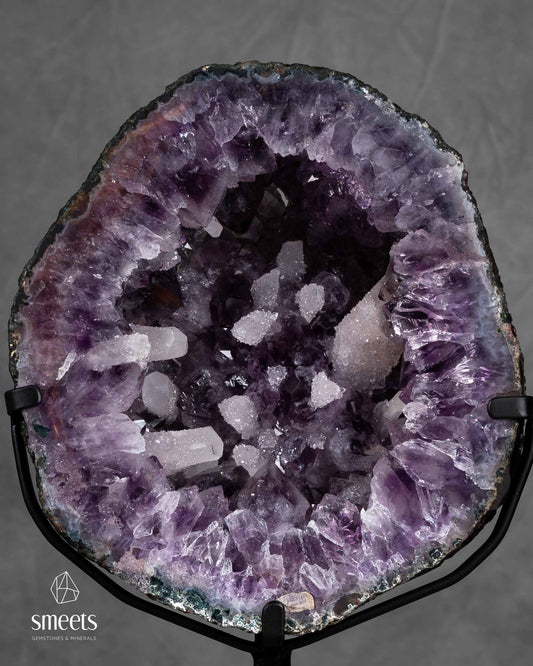 Exceptional Brazilian Amethyst Portal with Calcite Crystals