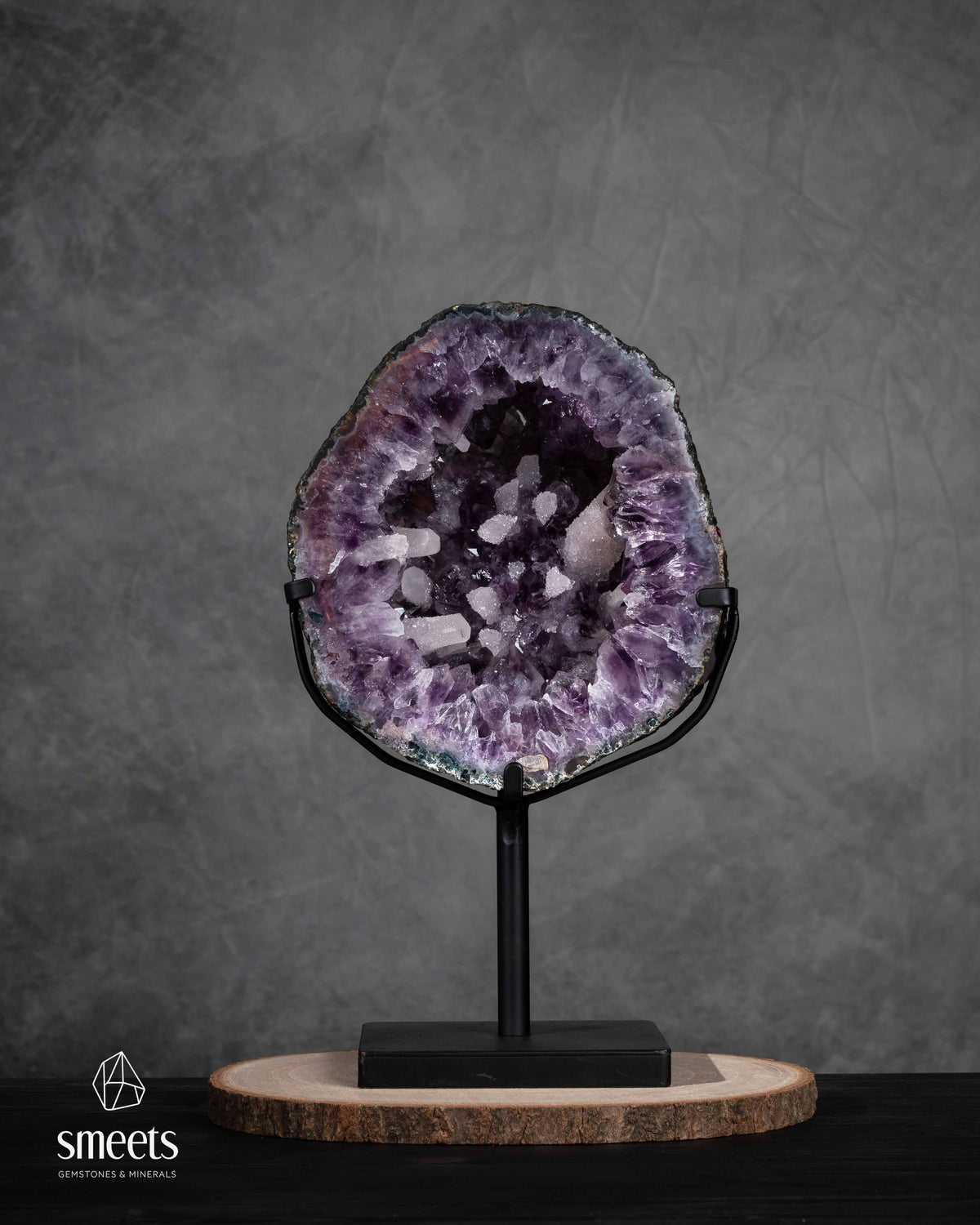 Exceptional Brazilian Amethyst Portal with Calcite Crystals