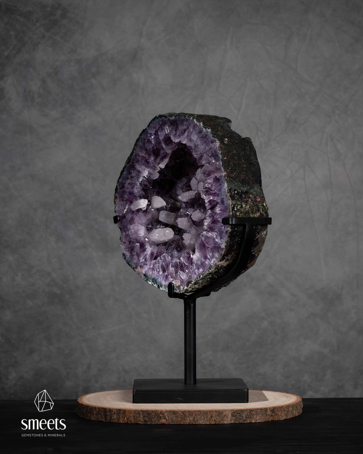 Exceptional Brazilian Amethyst Portal with Calcite Crystals