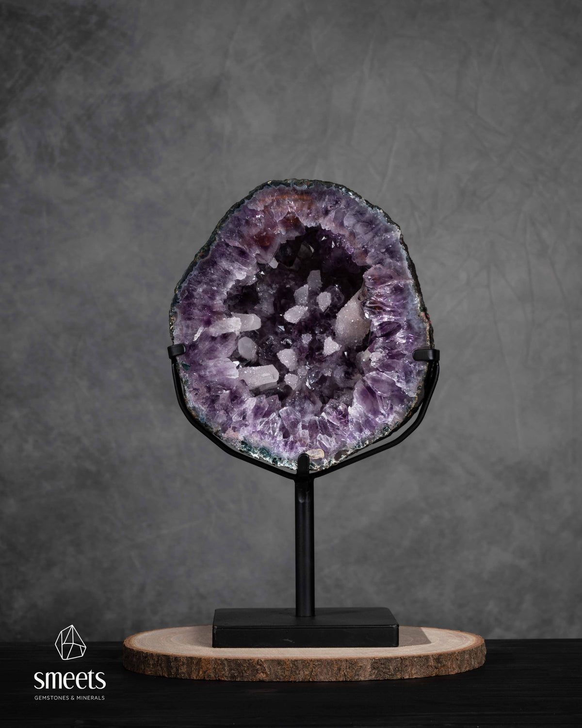 Exceptional Brazilian Amethyst Portal with Calcite Crystals